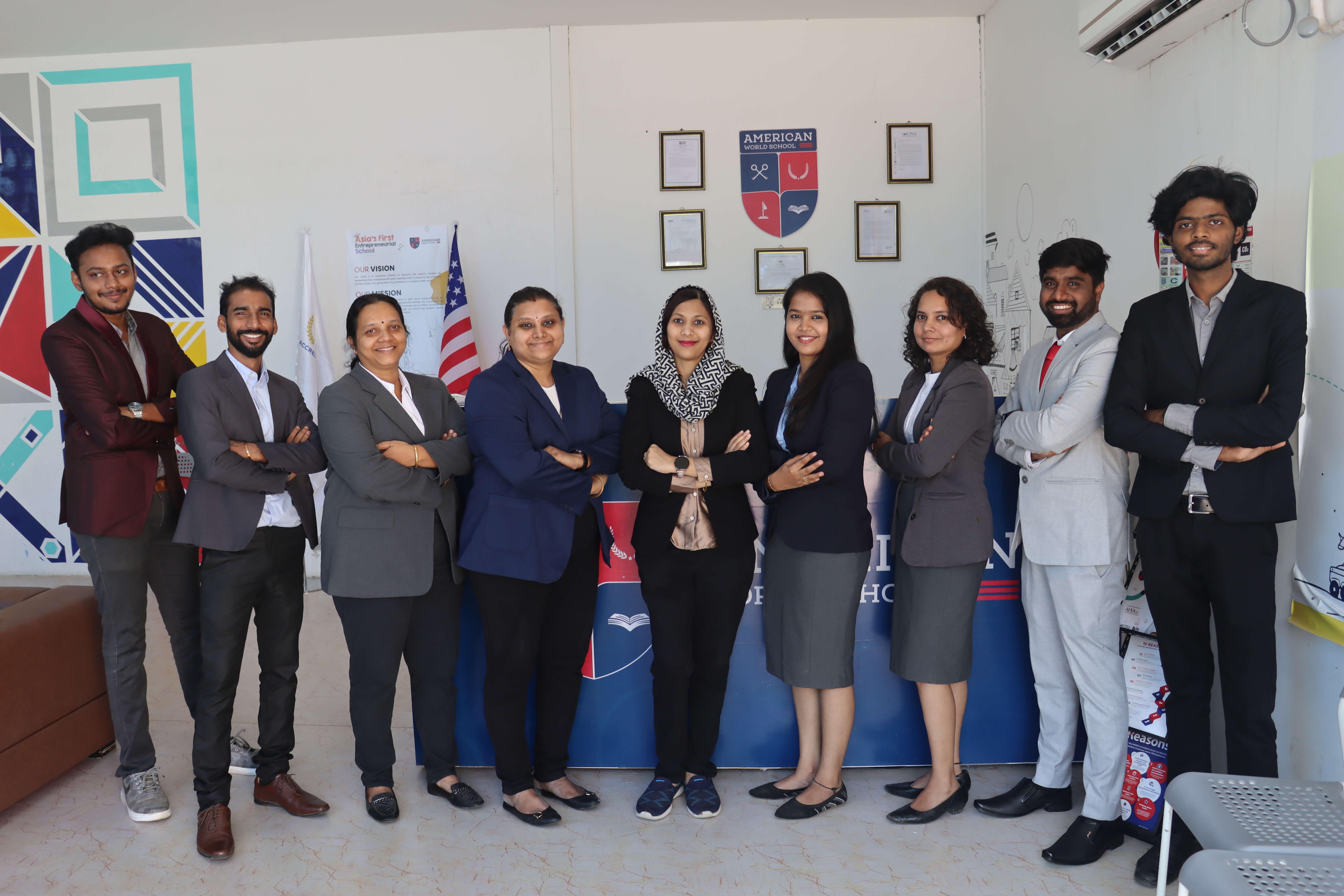 AWS staff group including a hijabi colleague