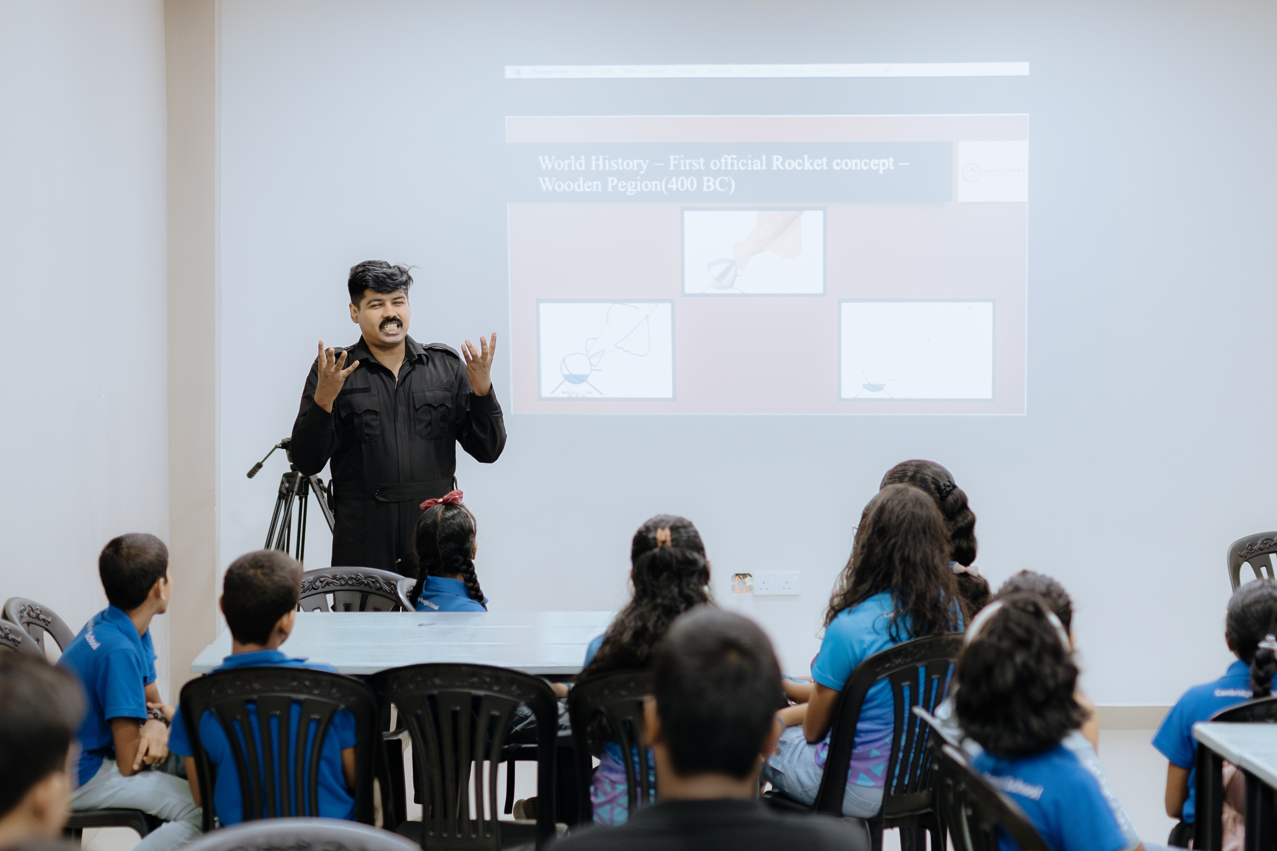 AWS teacher introducing the First Rocket Concept lecture