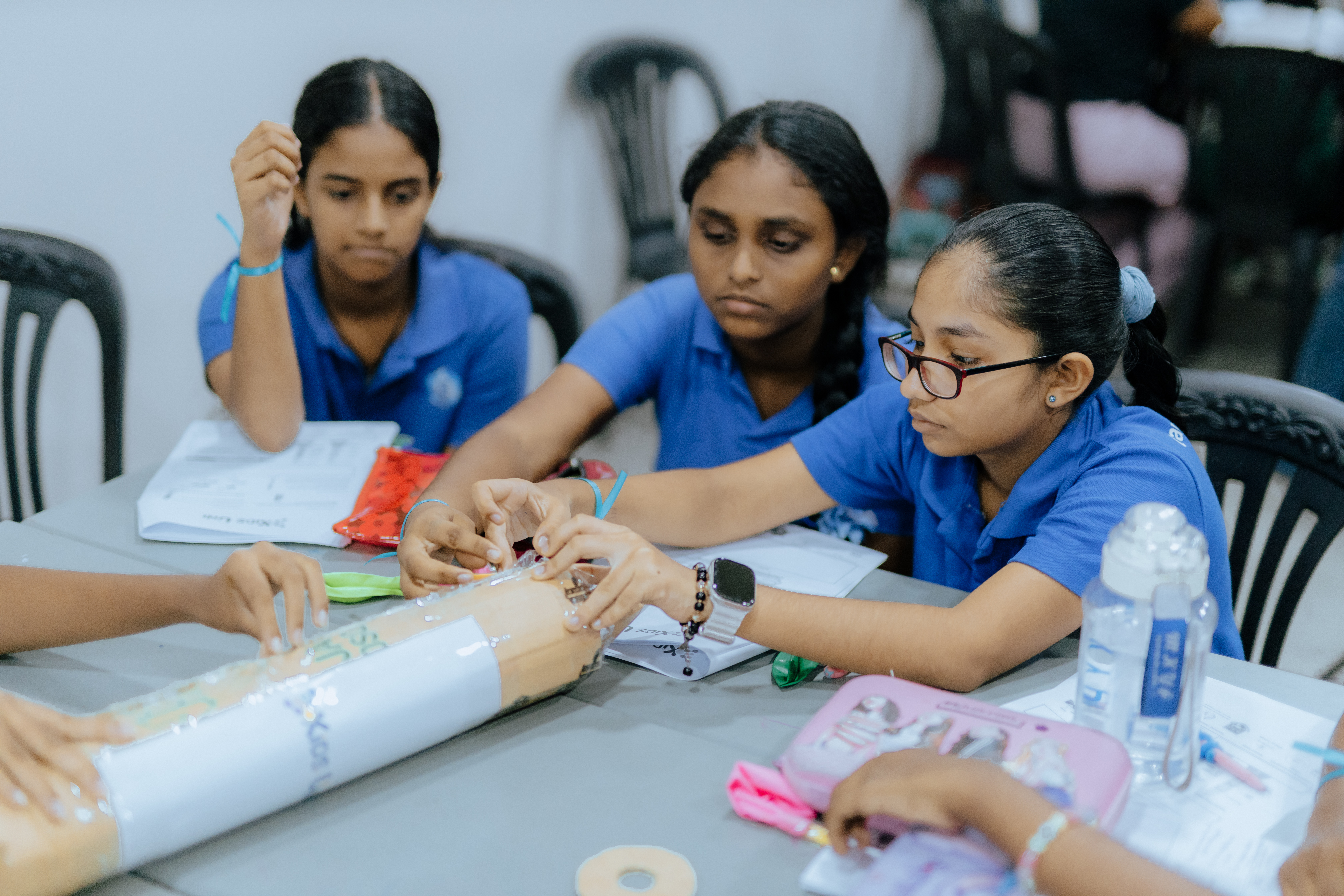 AWS students building a rocket prototype