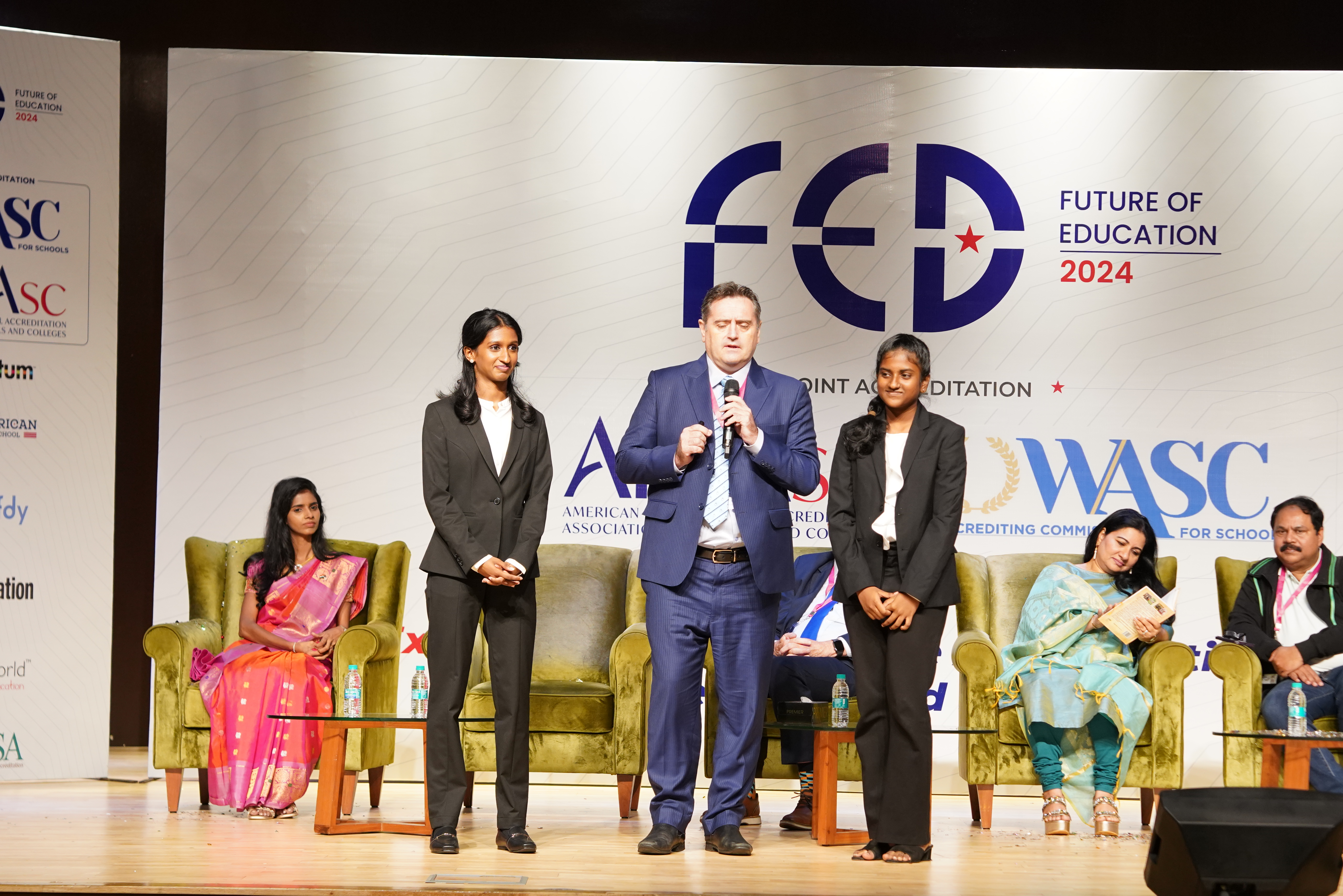 Dr. Mohana Lakshmi on the FED 2024 stage with global education leaders