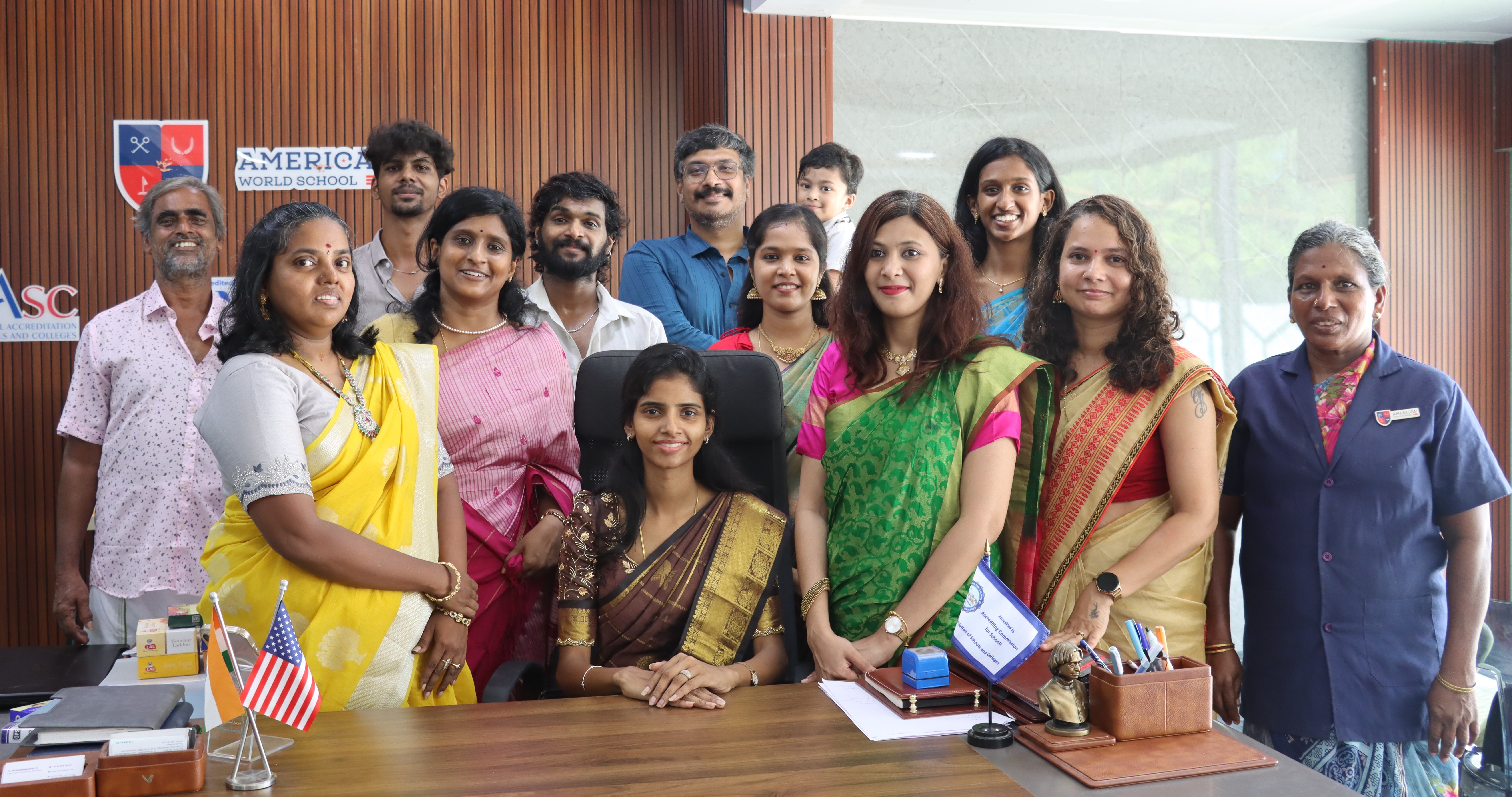 Founder Dr. Mohana Lakshmi with the AWS staff team