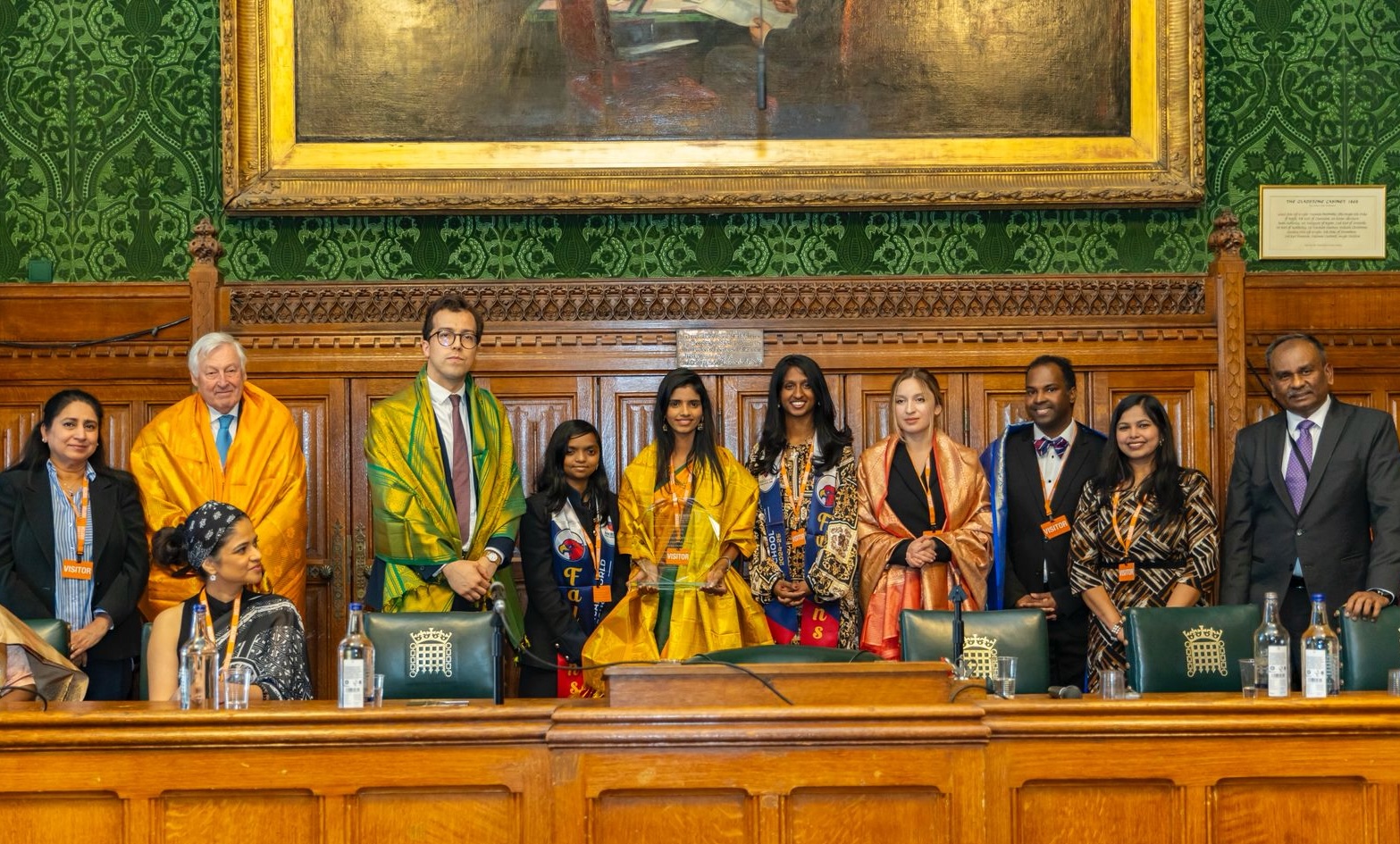 AWS students receiving the Young Change Maker Award at the British Parliament